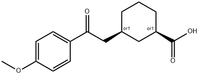 CIS-3-[2-(4-METHOXYPHENYL)-2-OXOETHYL]CYCLOHEXANE-1-CARBOXYLIC ACID 구조식 이미지