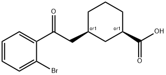 CIS-3-[2-(2-BROMOPHENYL)-2-OXOETHYL]CYCLOHEXANE-1-CARBOXYLIC ACID Structure