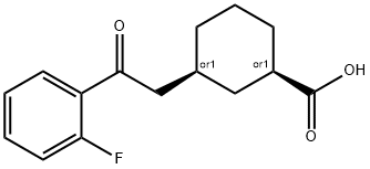 CIS-3-[2-(2-FLUOROPHENYL)-2-OXOETHYL]CYCLOHEXANE-1-CARBOXYLIC ACID Structure