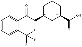 CIS-3-[2-OXO-2-(2-TRIFLUOROMETHYLPHENYL)ETHYL]CYCLOHEXANE-1-CARBOXYLIC ACID 구조식 이미지