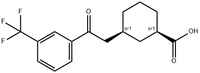 CIS-3-[2-OXO-2-(3-TRIFLUOROMETHYLPHENYL)ETHYL]CYCLOHEXANE-1-CARBOXYLIC ACID Structure