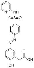 2-[(3Z)-6-oxo-3-[[4-(pyridin-2-ylsulfamoyl)phenyl]hydrazinylidene]-1-cyclohexa-1,4-dienyl]acetic acid 구조식 이미지