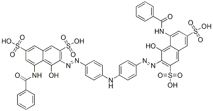 3,3'-[Iminobis(4,1-phenyleneazo)]bis[5-(benzoylamino)-4-hydroxy-2,7-naphthalenedisulfonic acid] 구조식 이미지