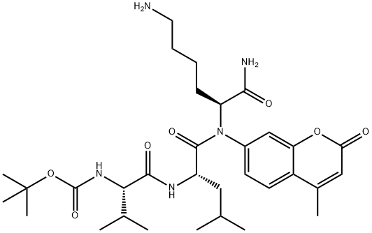 BOC-VAL-LEU-LYS-AMC ACETATE Structure