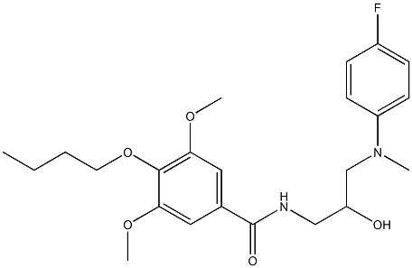 4-Butoxy-3,5-dimethoxy-N-(3-((4-fluorophenyl)methylamino)-2-hydroxypro pyl)benzamide Structure