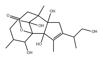 3a,4,5,6,7,7a,8,8a-Octahydro-3a,4,7a,8a-tetrahydroxy-2-(2-hydroxy-1-methylethyl)-3,5,8-trimethyl-3b,8-(epoxyethano)-1H-cyclopent[a]inden-10-one 구조식 이미지