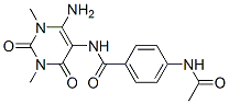 Benzamide,  4-(acetylamino)-N-(6-amino-1,2,3,4-tetrahydro-1,3-dimethyl-2,4-dioxo-5-pyrimidinyl)- Structure