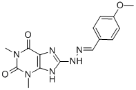 p-Methoxybenzaldehyde (1,3-dimethylxanthin-8-yl)hydrazone Structure