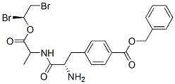 benzyl 4-[(2S)-2-amino-2-[[(1S)-1-(1,2-dibromoethoxycarbonyl)ethyl]car bamoyl]ethyl]benzoate 구조식 이미지