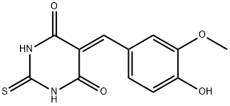 2,3-Dihydro-5-(4-hydroxy-3-methoxybenzylidene)-2-thioxo-4,6(1H,5H)-pyrimidinedione 구조식 이미지