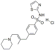 4-[(E)-2-methyl-4-(1-piperidyl)but-2-enyl]-N-(1,3-thiazol-2-yl)benzene sulfonamide hydrochloride Structure