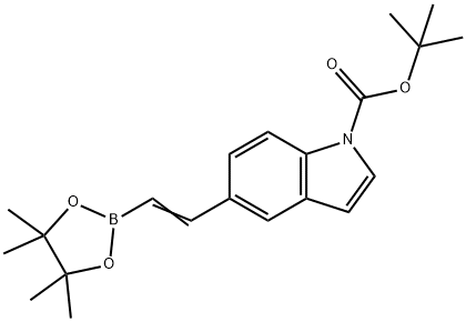 1H-Indole-1-carboxylicacid,5-[2-(4,4,5,5-tetraMethyl-1,3,2-dioxaborolan-2-yl)ethenyl]-,1,1-diMethylethylester 구조식 이미지