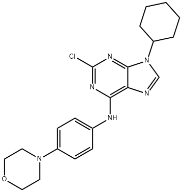 2-Chloro-9-cyclohexyl-N-[4-(4-Morpholinyl)phenyl]-9H-purin-6-aMine 구조식 이미지