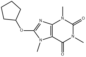 8-Cyclopentyloxy-3,7-dihydro-1,3,7-trimethyl-1H-purine-2,6-dione Structure