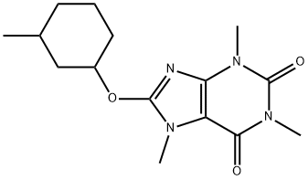 3,7-Dihydro-8-[(3-methylcyclohexyl)oxy]-1,3,7-trimethyl-1H-purine-2,6-dione 구조식 이미지