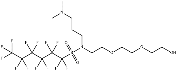 N-(3-dimethylaminopropyl)-1,1,2,2,3,3,4,4,5,5,6,6,6-tridecafluoro-N-[2 -[2-(2-hydroxyethoxy)ethoxy]ethyl]hexane-1-sulfonamide Structure