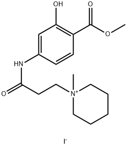 Piperidinium, 1-(2-(4-carboxy-3-hydroxycarbanilino)ethyl)-1-methyl-,io dide, methyl ester Structure