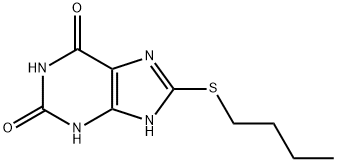 8-Butylthio-3,7-dihydro-1H-purine-2,6-dione Structure