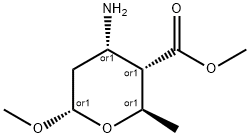 2H-Pyran-3-carboxylicacid,4-aminotetrahydro-6-methoxy-2-methyl-,methylester,(2alpha,3beta,4beta,6beta)- Structure