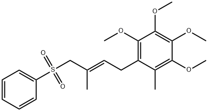 1-((E)-4-BENZENESULFONYL-3-METHYL-BUT-2-ENVYL)-2,4,5-TETRAMETHOXY-6-METHYL BENZENE Structure