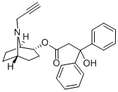 [1R,5S,(+)]-8-(2-Propynyl)-8-azabicyclo[3.2.1]octane-2α-ol diphenylhydroxyacetate 구조식 이미지