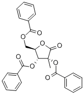 2,3,5-Tri-O-benzoyl-2-C-methyl-D-ribonic acid-1,4-lactone 구조식 이미지