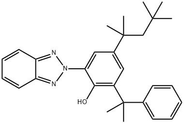 2-[2-하이드록시-3-디메틸벤질페닐-5-(1,1,3,3-테트라메틸부틸)]-2H-벤조트리아졸  구조식 이미지