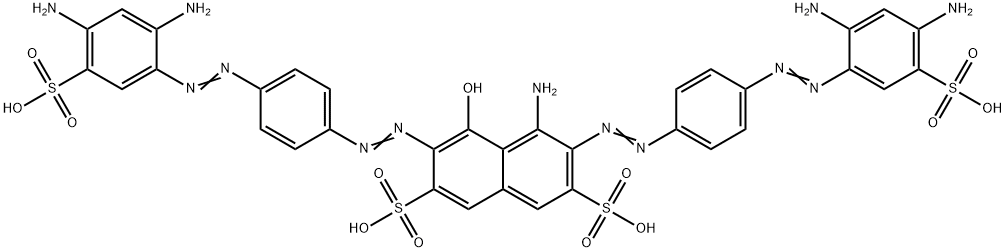 2,7-Naphthalenedisulfonic acid, 4-amino-3,6-bis((4-((2,4-diamino-5-sul fophenyl)azo)phenyl)azo)-5-hydroxy- 구조식 이미지