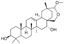 Olean-12-ene-3,16-diol, 28,29-epoxy-29-methoxy-, (3beta,16alpha,20beta )- 구조식 이미지