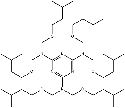 s-Triazine-1,3,5-triamine, hexakis(isopentyloxymethyl)- Structure
