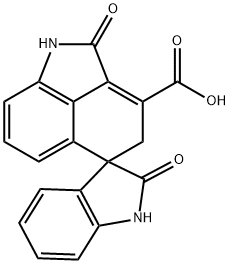 1',2,2',4-Tetrahydro-2,2'-dioxospiro[benz[cd]indole-5(1H),3'-[3H]indole]-3-carboxylic acid 구조식 이미지