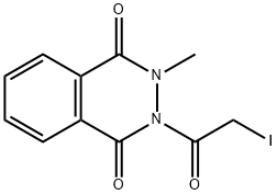 2,3-디하이드로-2-(요오도아세틸)-3-메틸프탈라진-1,4-디온 구조식 이미지
