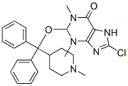 8-Chloro-1,2,3,7-tetrahydro-1,3-dimethyl-2-[diphenyl(1-methyl-4-piperidinyl)methoxy]-6H-purin-6-one 구조식 이미지