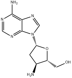 3'-Amino-2',3'-dideoxyadenosine 구조식 이미지