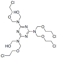 [[6-[Bis(2-chloroethoxymethyl)amino]-1,3,5-triazine-2,4-diyl]bis[(2-chloroethoxymethyl)imino]]dimethanol Structure