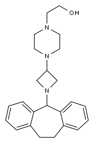 4-(1-(10,11-Dihydro-5H-dibenzo(a,d)cyclohepten-5-yl)azetidin-3-yl)pipe razineethanol Structure