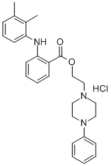 Piperazineethanol, 4-phenyl-, o-(2,3-dimethylphenylamino)benzoate, hyd rochloride 구조식 이미지