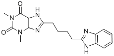 8-[4-(1H-Benzimidazol-2-yl)butyl]-1,3-dimethyl-1H-purine-2,6(3H,7H)-dione 구조식 이미지