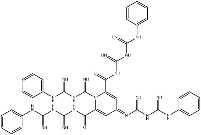 1,4-Dihydro-4-[[imino[[imino(phenylamino)methyl]amino]methyl]imino]-N,N',1-tris[imino[[imino(phenylamino)methyl]amino]methyl]-2,6-pyridinedicarboxamide Structure