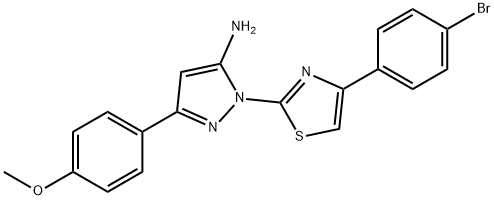 1-(4-(4-Bromophenyl)-2-thiazolyl)-3-(4-methoxyphenyl)-1H-pyrazol-5-ami ne Structure