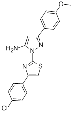 1-(4-(4-Chlorophenyl)-2-thiazolyl)-3-(4-methoxyphenyl)-1H-pyrazol-5-am ine 구조식 이미지