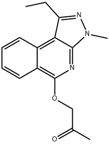 2-Propanone, 1-((1-ethyl-3-methyl-3H-pyrazolo(3,4-c)isoquinolin-5-yl)o xy)- Structure