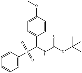 [(4-Methoxyphenyl)(phenylsulfonyl) methyl]carbamic acid tert-butyl ester Structure