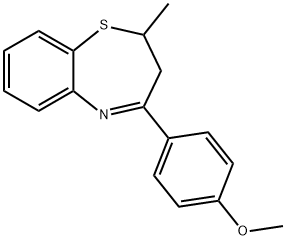 1,5-Benzothiazepine, 2-methyl-4-(4-methoxyphenyl)-2,3-dihydro- 구조식 이미지