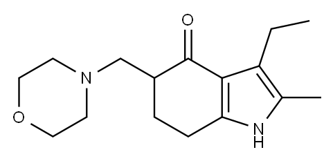 3-Ethyl-2-methyl-5-(morpholin-4-ylmethyl)-1,5,6,7-tetrahydroindol-4-one 구조식 이미지