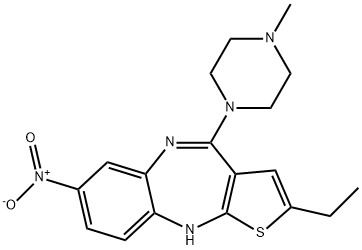 2-Ethyl-4-(4-methyl-1-piperazinyl)-7-nitro-10H-thieno(2,3-b)(1,5)benzo diazepine Structure