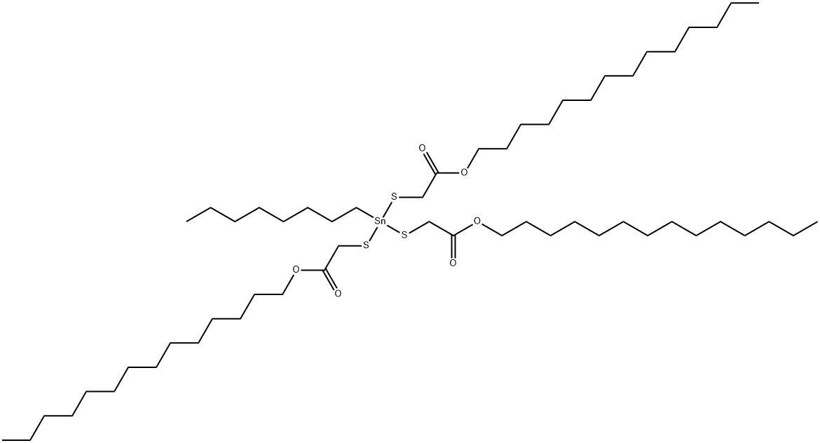 tetradecyl 4-octyl-7-oxo-4-[[2-oxo-2-(tetradecyloxy)ethyl]thio]-8-oxa-3,5-dithia-4-stannadocosanoate 구조식 이미지