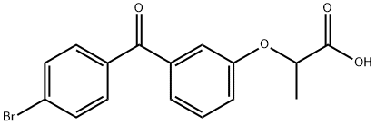 Propionic acid, 2-(m-(p-bromobenzoyl)phenoxy)- Structure