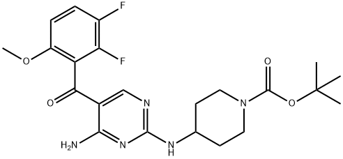 tert-butyl 4-(4-aMino-5-(2,3-difluoro-6-Methoxybenzoyl)pyriMidin-2-ylaMino)piperidine-1-carboxylate 구조식 이미지