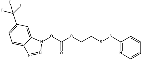 2-(pyridin-2-yldisulfanyl)ethyl (6-(trifluoroMethyl)-1H-benzo[d][1,2,3]triazol-1-yl) carbonate 구조식 이미지